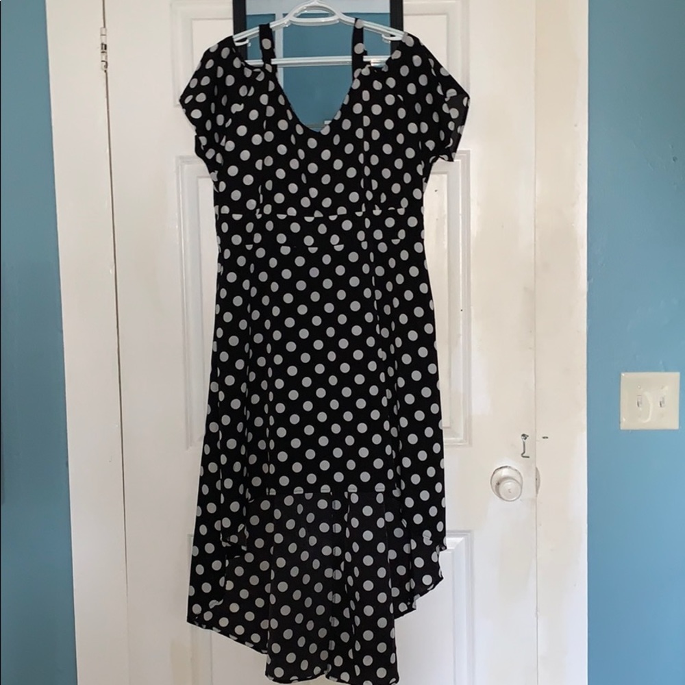 NWT RoseGal Black & White Polka Dot Dress